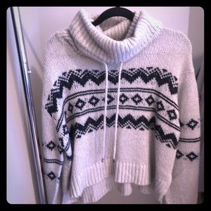 Adorable knit long cowl neck sweater